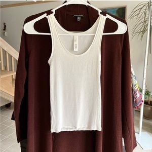 Skims White Ribbed Tank Top Shirt Size XS Women's